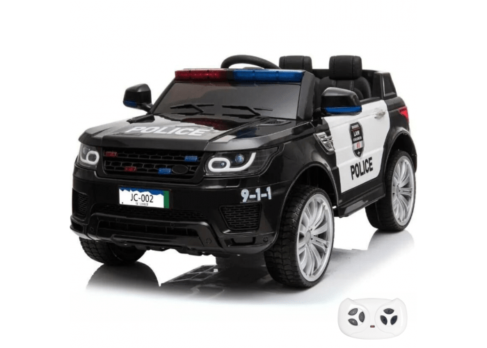 Elektrische Politie Kinderauto Land Rover-stijl 12V - Zwart