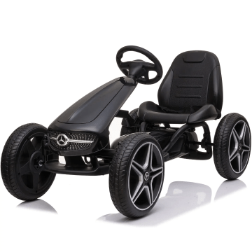 Mercedes Gokart mit Gummireifen - Schwarz